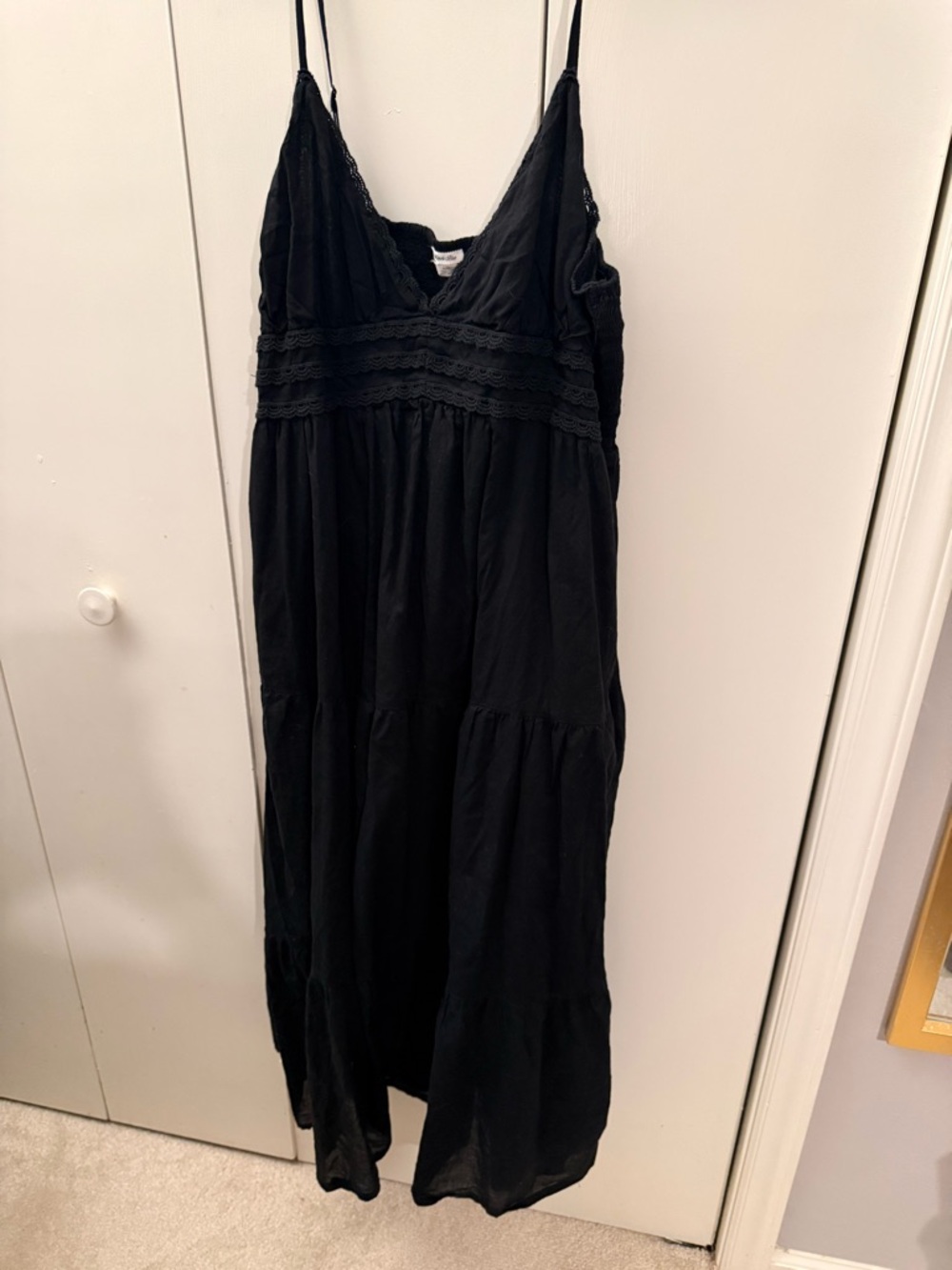 Kimchi Blue Black Lace Tiered Maxi Dress